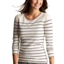 Padrão de stripe feminino de cashmere (100% caxemira)